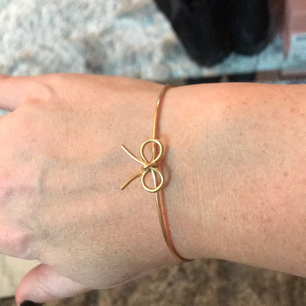 Handmade gold bow bangle